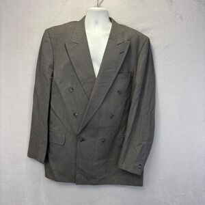 Vintage Pierre Balmain 100% Wool Double Breasted Mens Blazer Jacket Size 48L